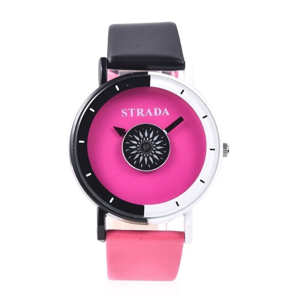 STRADA SPLASH Water Resistant Watch Pink Band